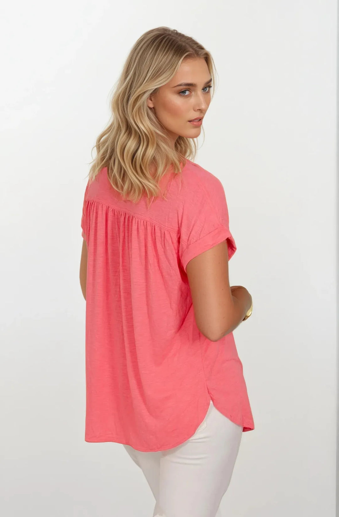 Pleat Front Jersey Top