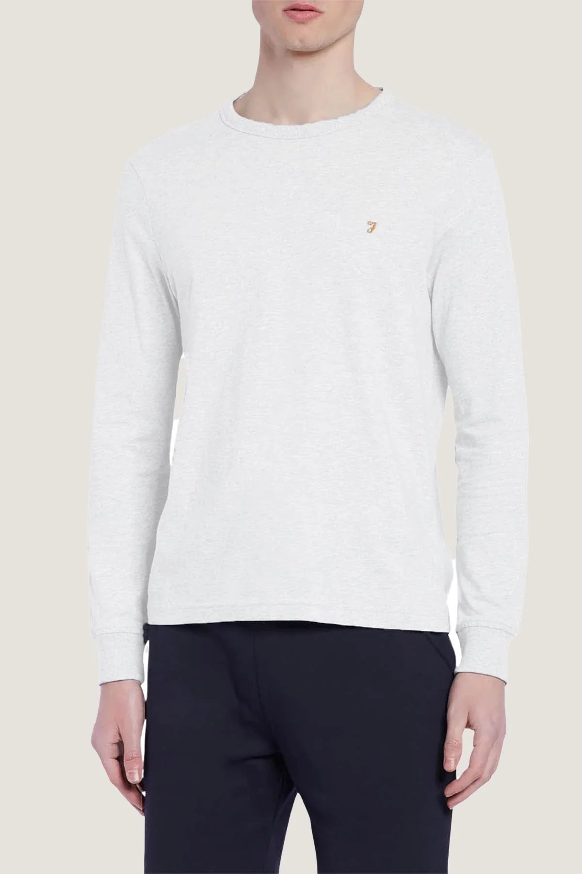 Farah Organic Cotton Long Sleeve T-Shirt White / XS