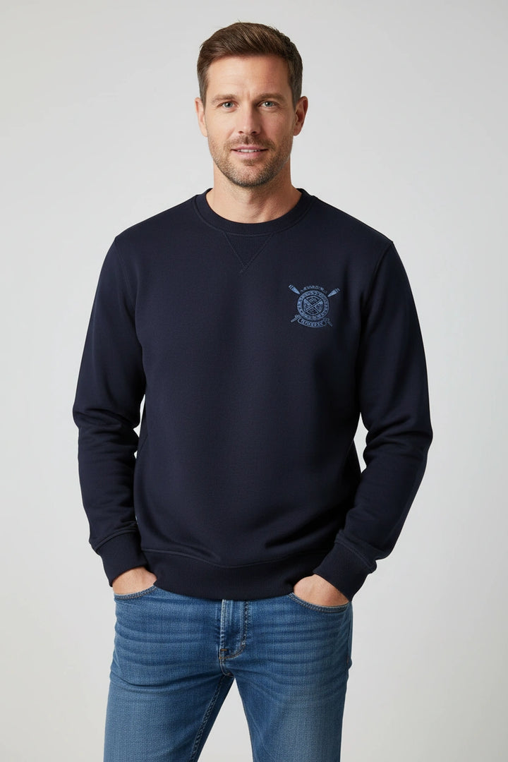 Navy Crew Logo Sweatshirt