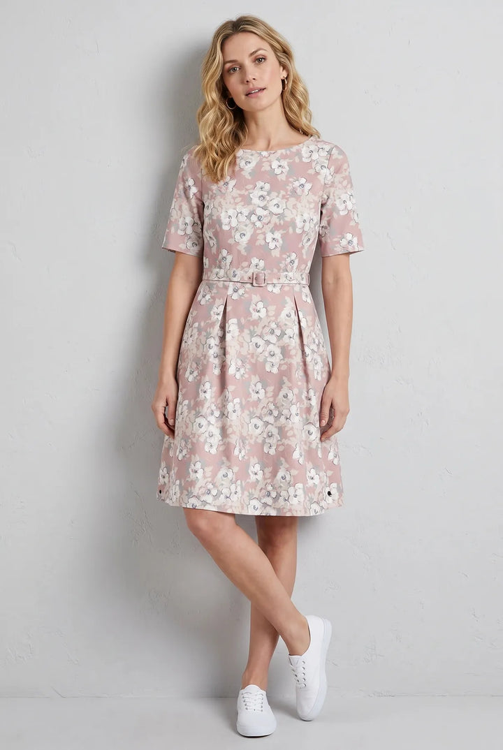 Pink Floral Fit &amp; Flare Dress