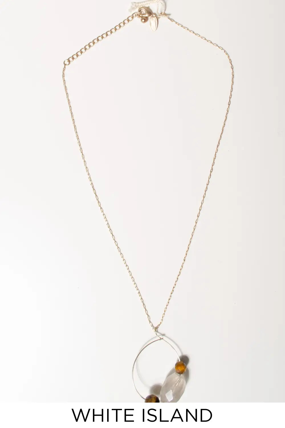 White Island Fine Gold Chain Bead Hoop Necklace