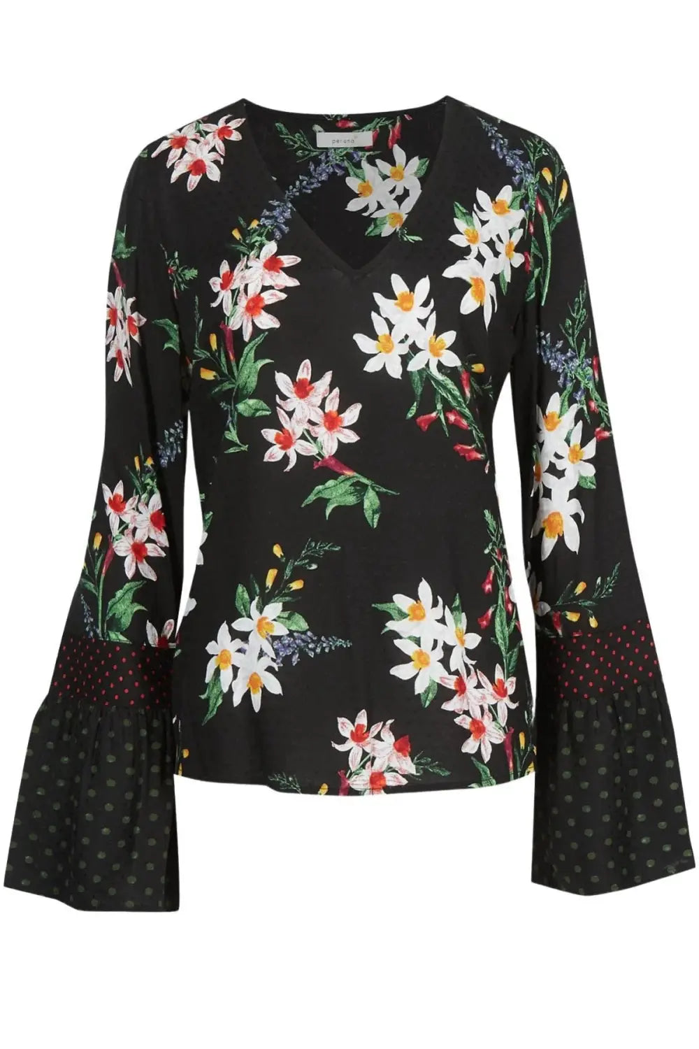 M&S Per Una Floral Bell Sleeve Blouse