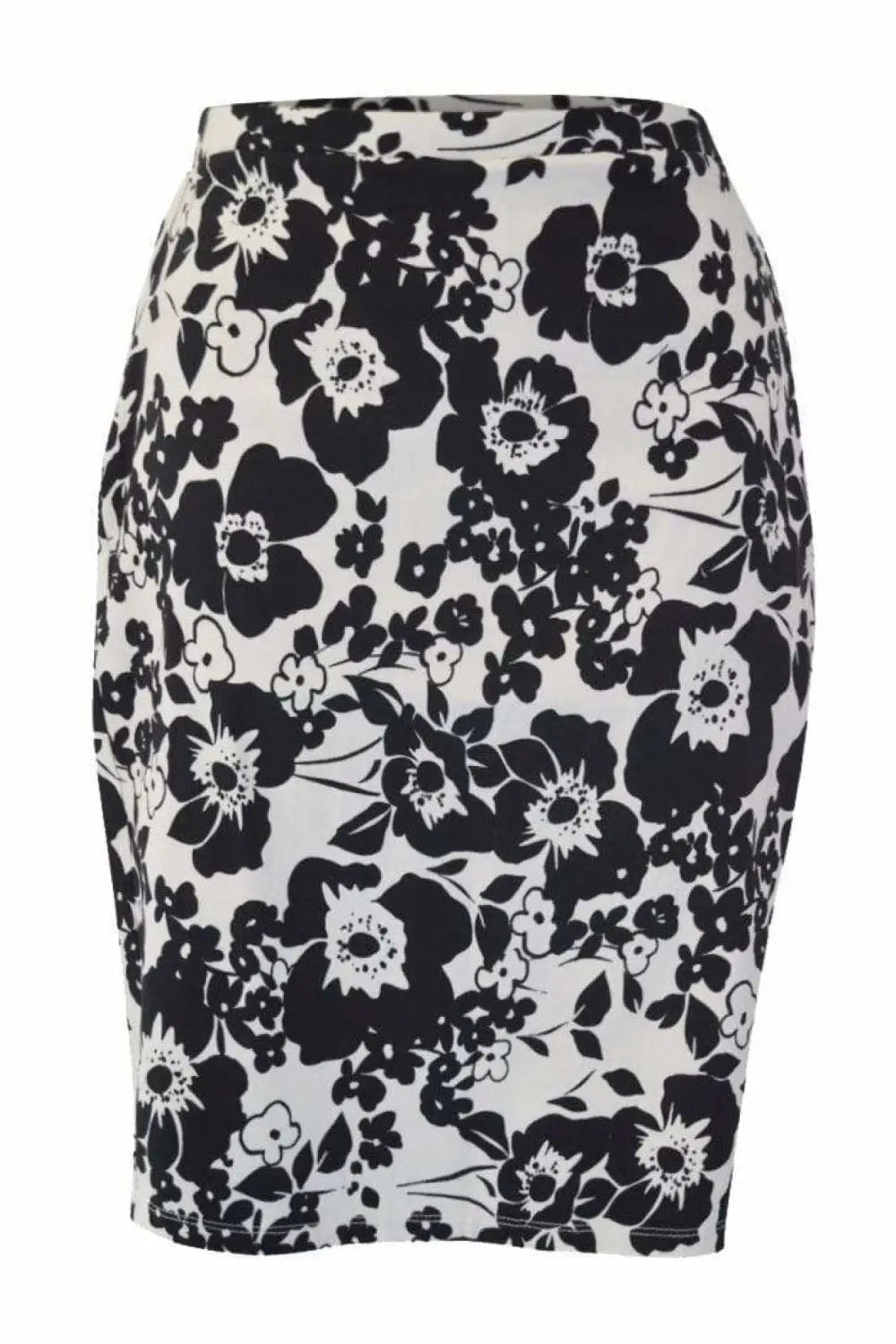 Black and white floral skirt clearance