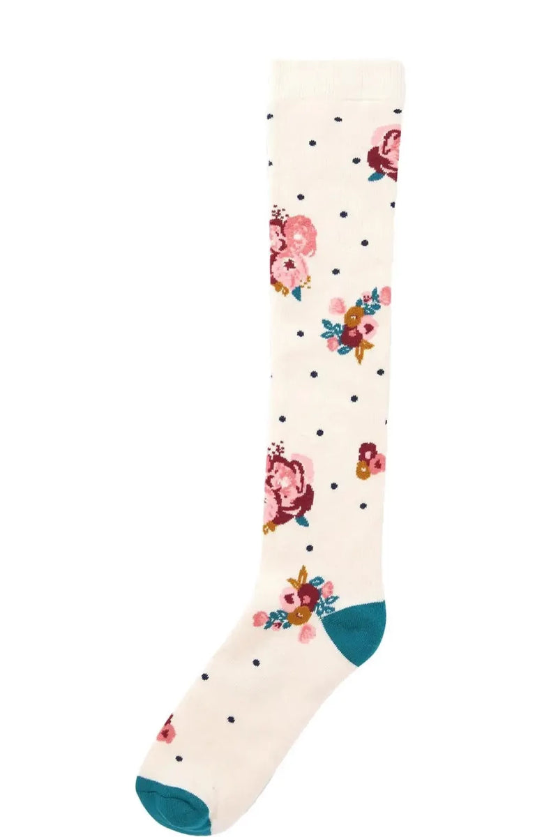 Secret Label Floral Print Welly Socks 2 Pack Navy/Ivory /