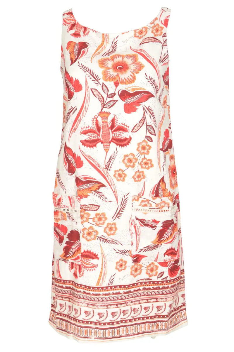 Secret Label Floral Sleeveless Linen Dress