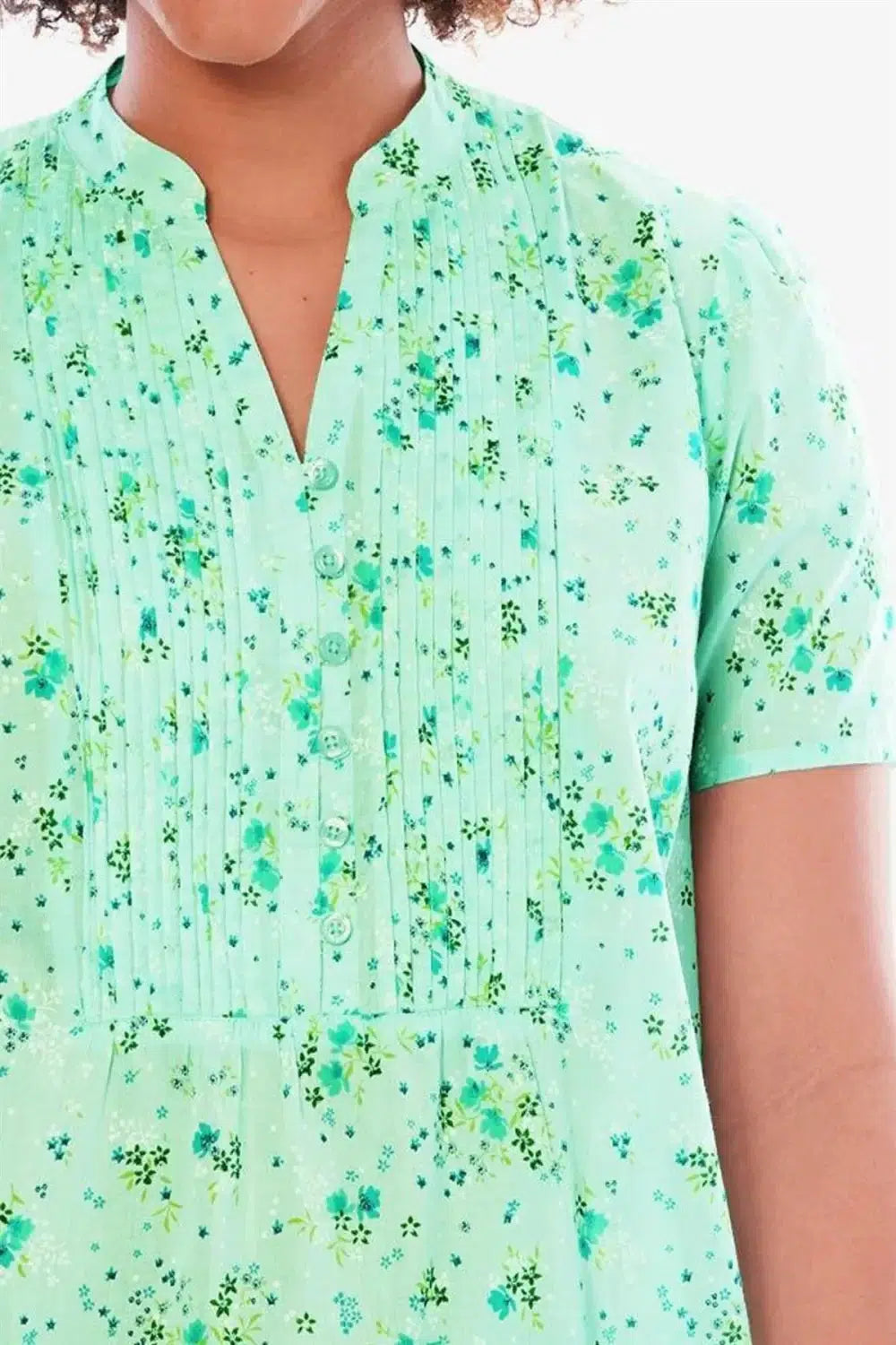 Woman Within Floral Tuck Front Blouse