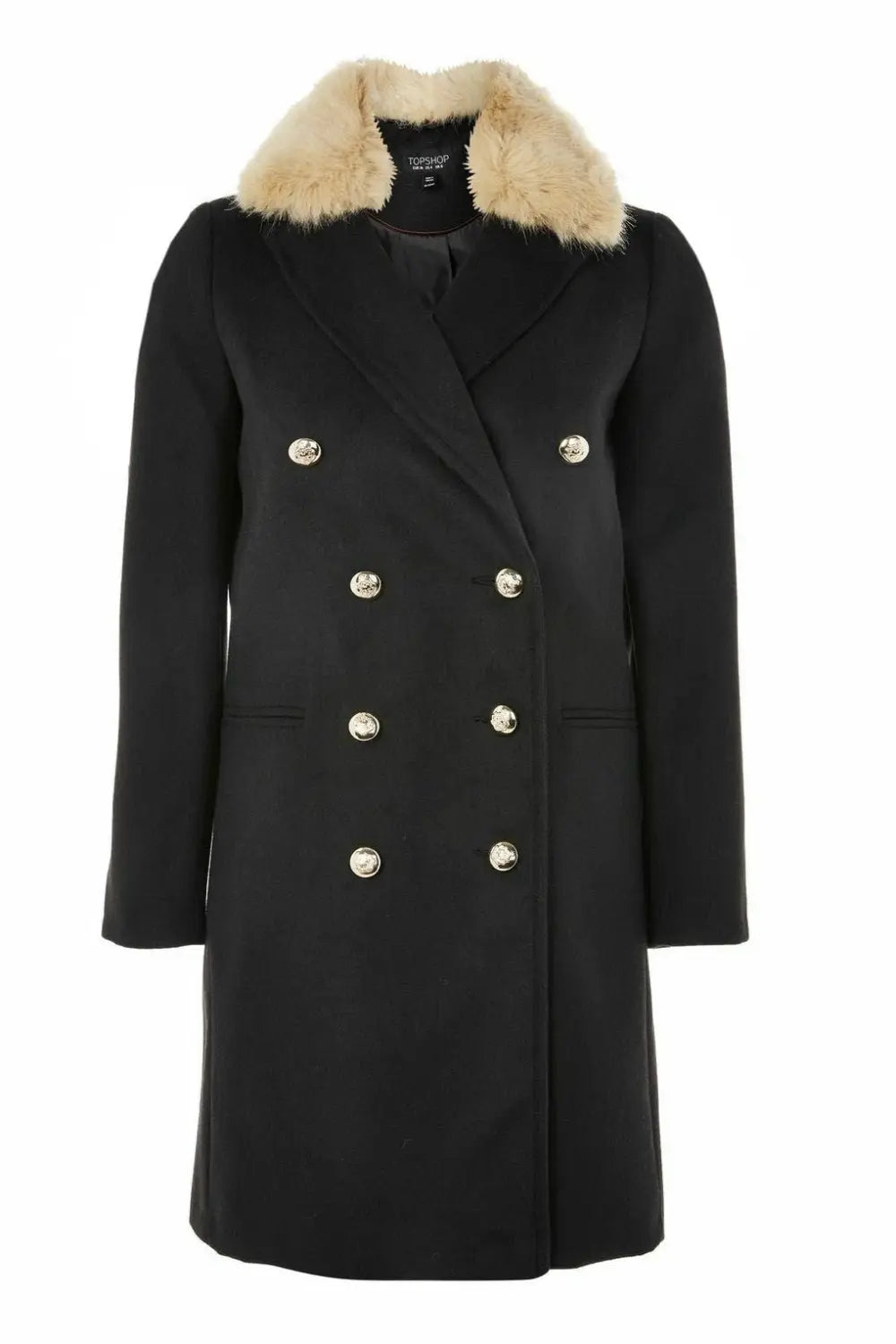 Fur Collar Navy Military Coat Secret Label