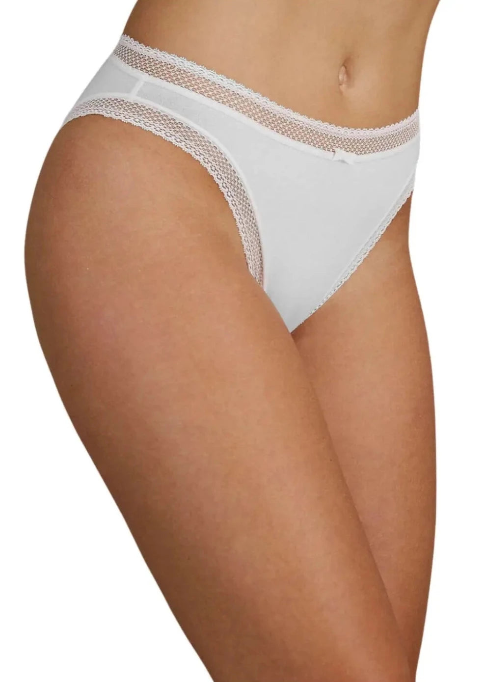 M&S Geo Lace Trim Bikini Briefs 4 Pack White / 10