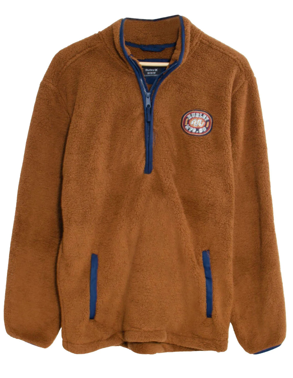 Hurley Half Zip Sherpa Fleece Unisex Tan / XL