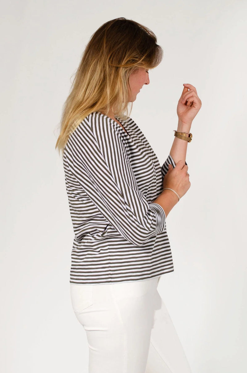 Jaeger Striped Batwing Top