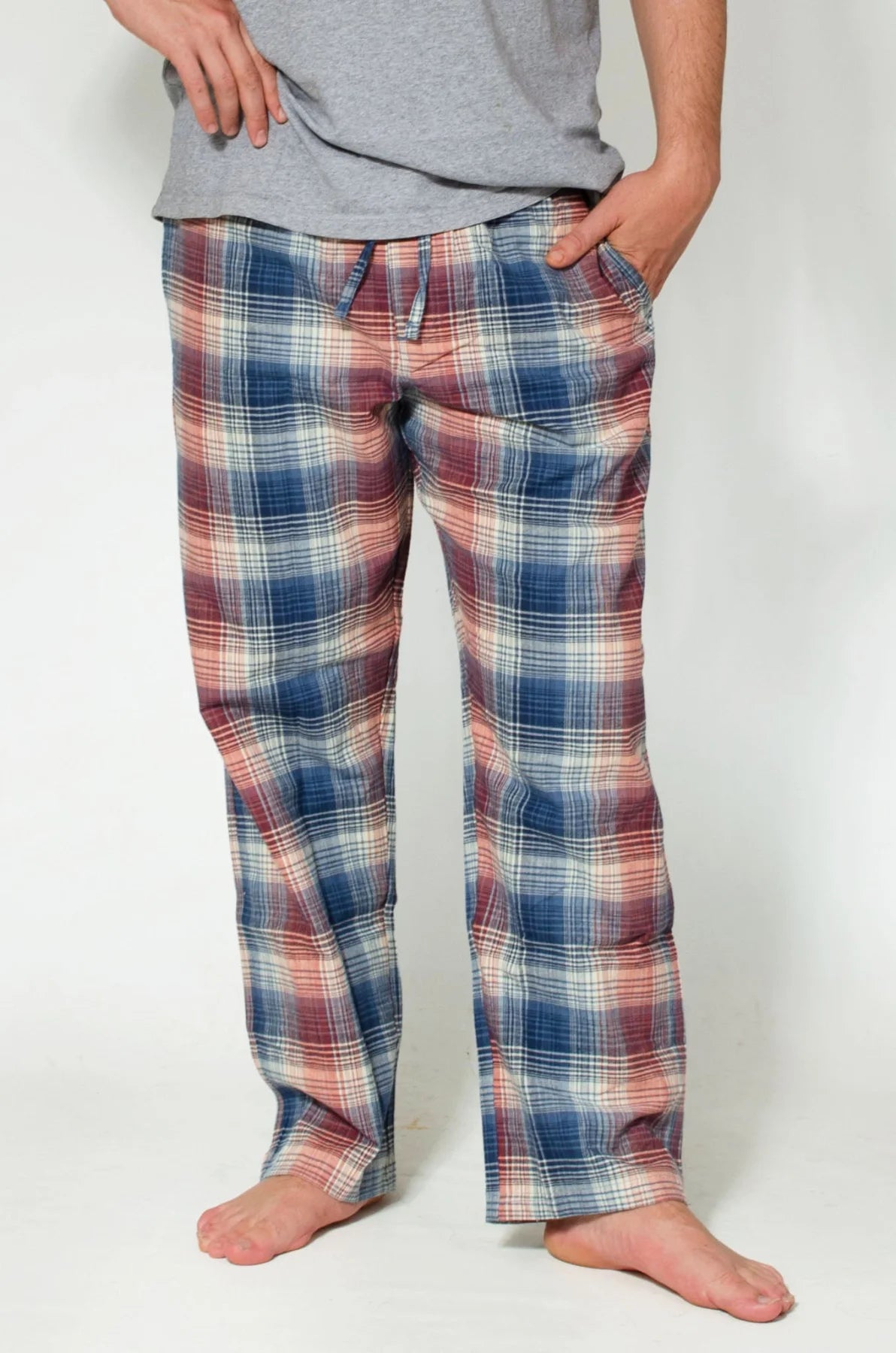 John Lewis Check pyjama lounge Pants Blue/Red / XL