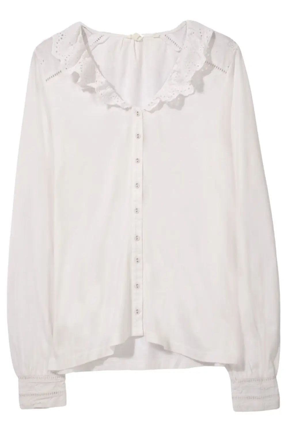 White Stuff Lace Collar Cotton Blouse