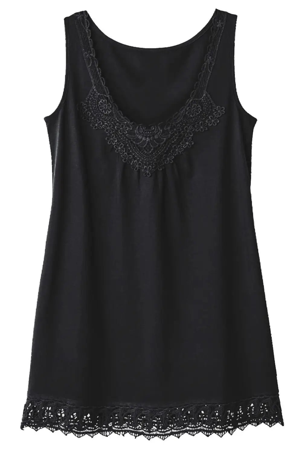 Blancheport Lace Trim Sleeveless Top