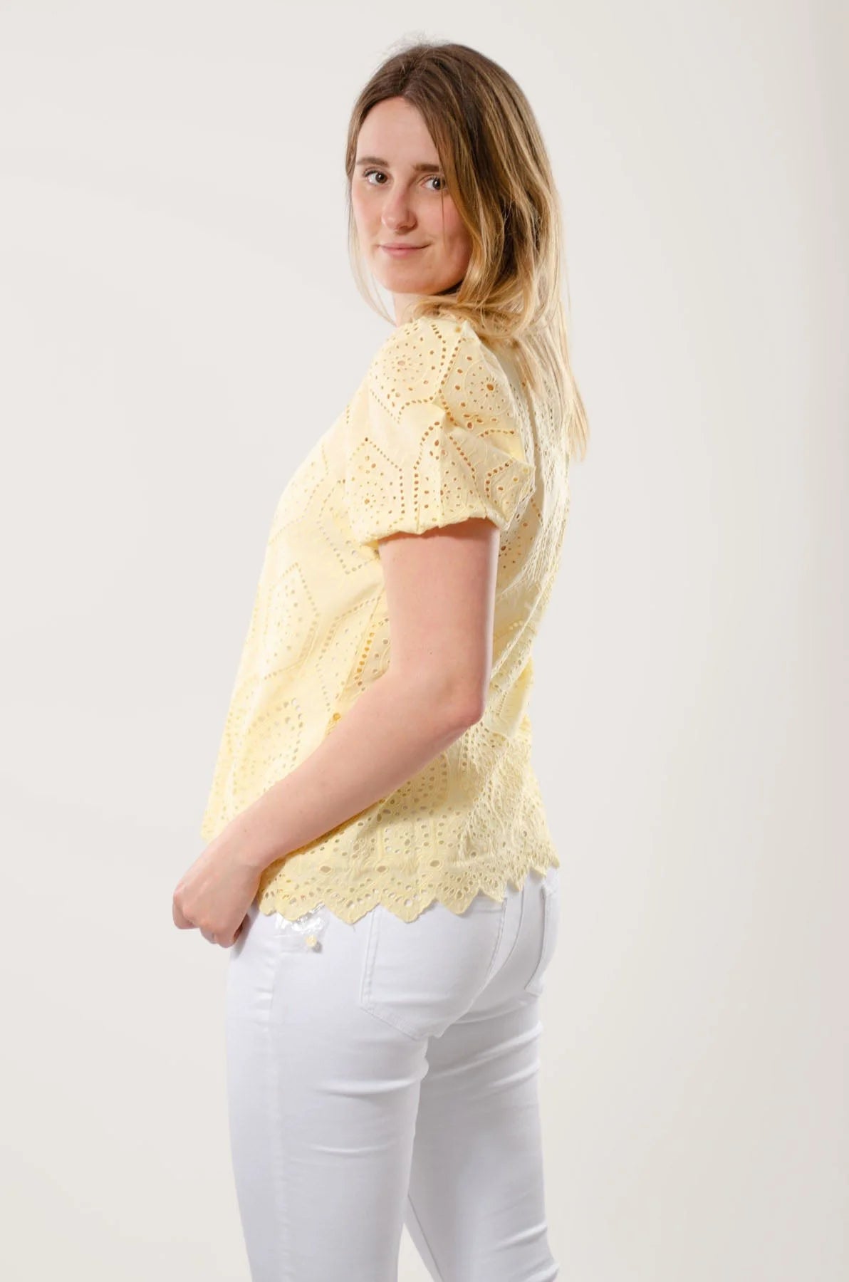 Buy Lipsy White Lace Short Sleeve Top from Next USA