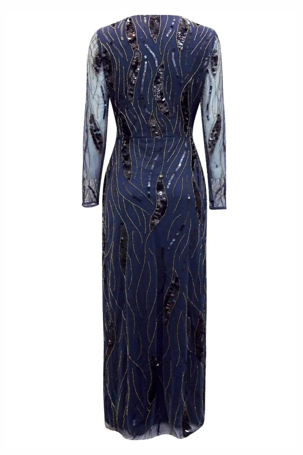 Long Sleeve Beaded Evening Dress Dresses