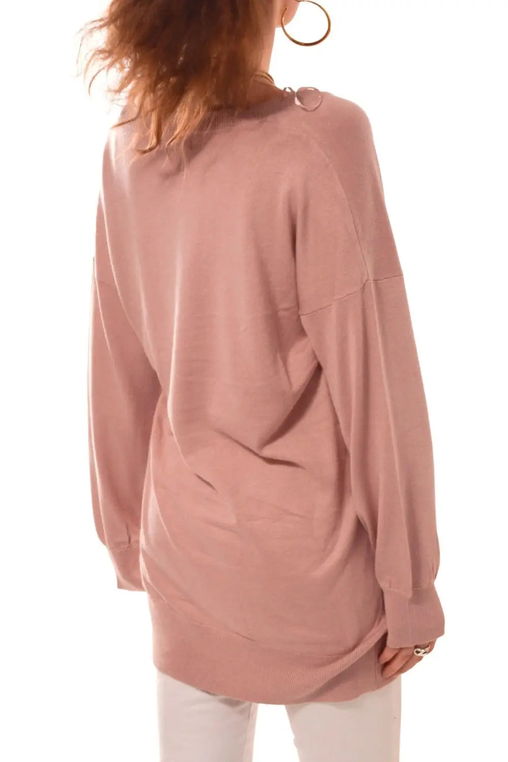 Bell sleeve 2025 v neck sweater