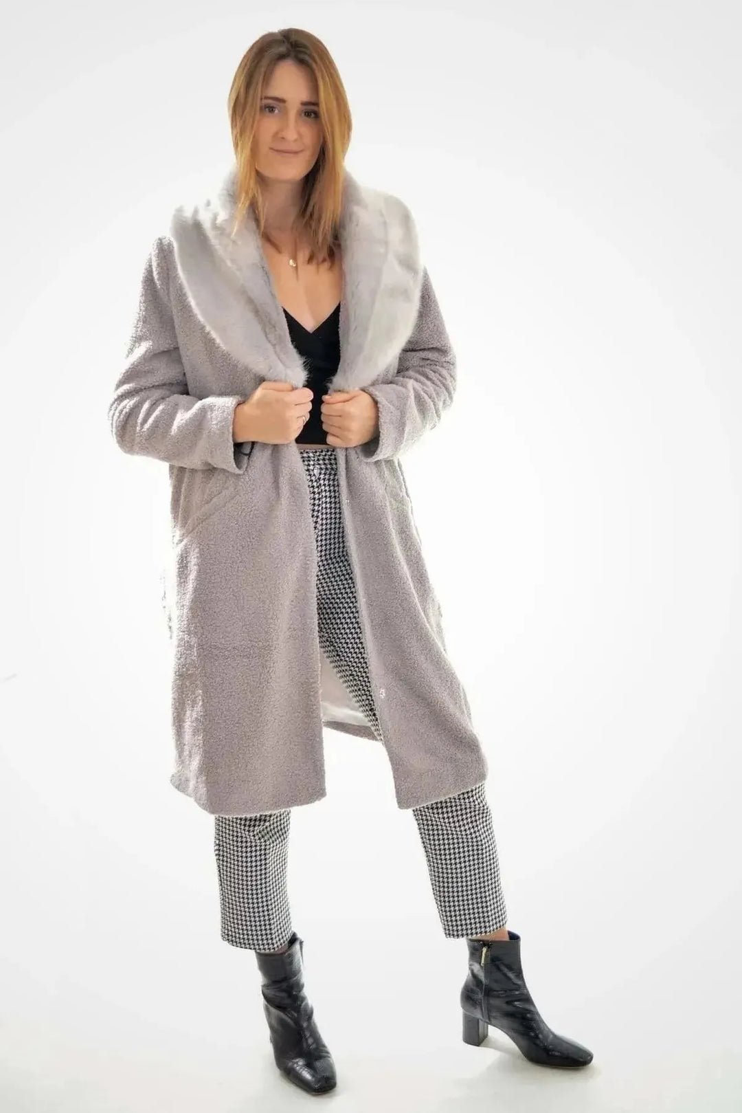 Boucle grey coat online