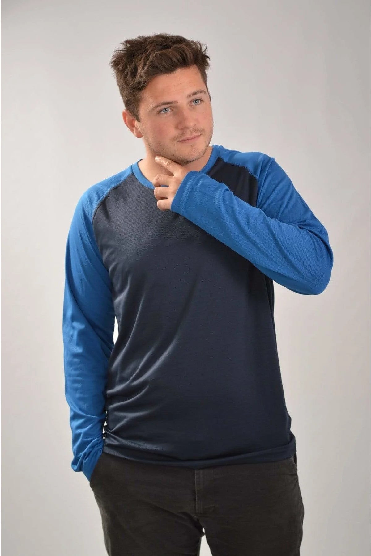 Mountain Warehouse Two Tone Long Sleeve Active Top Navy/Blue