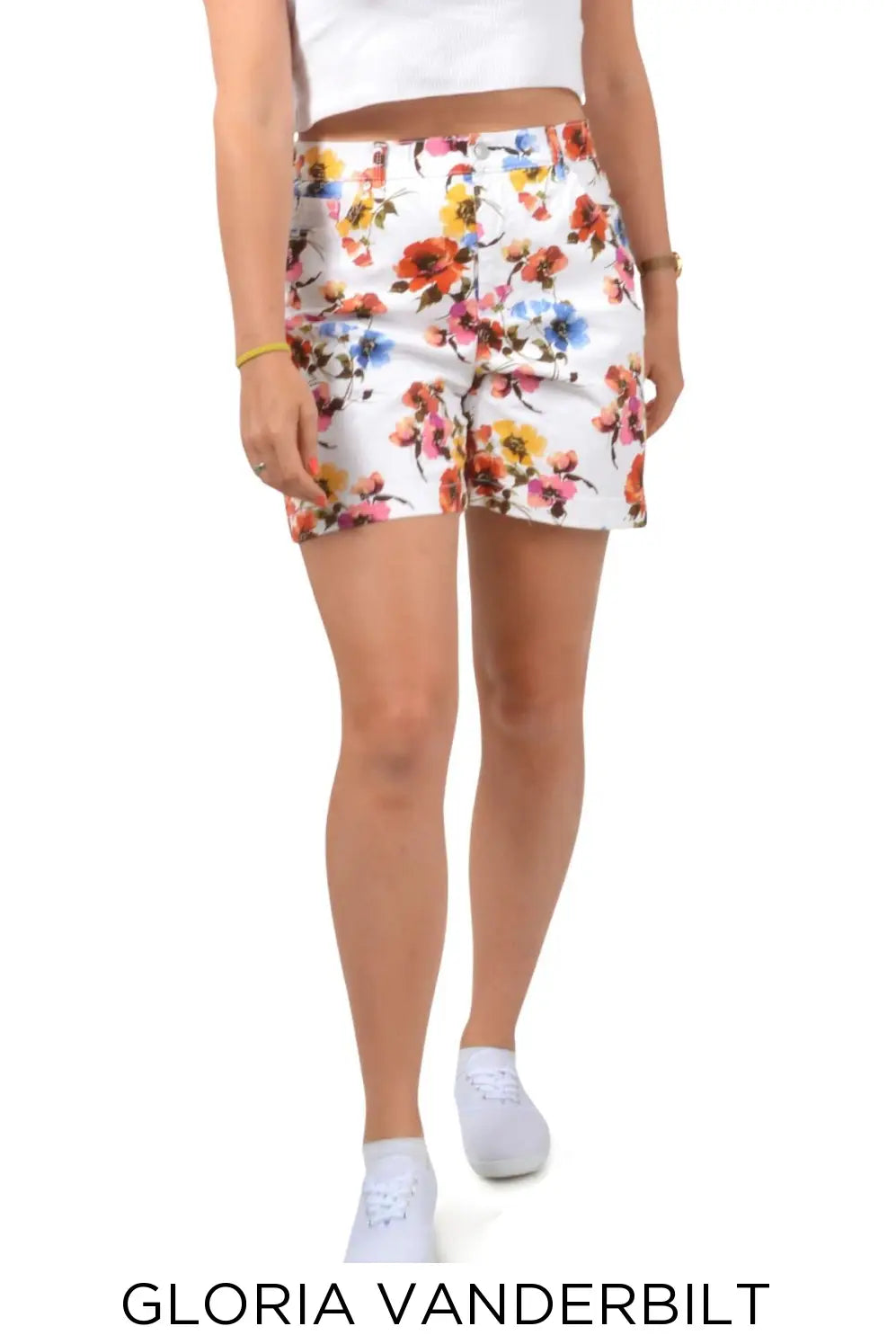 Gloria Vanderbilt Multicolour Floral Shorts White Multi / 10