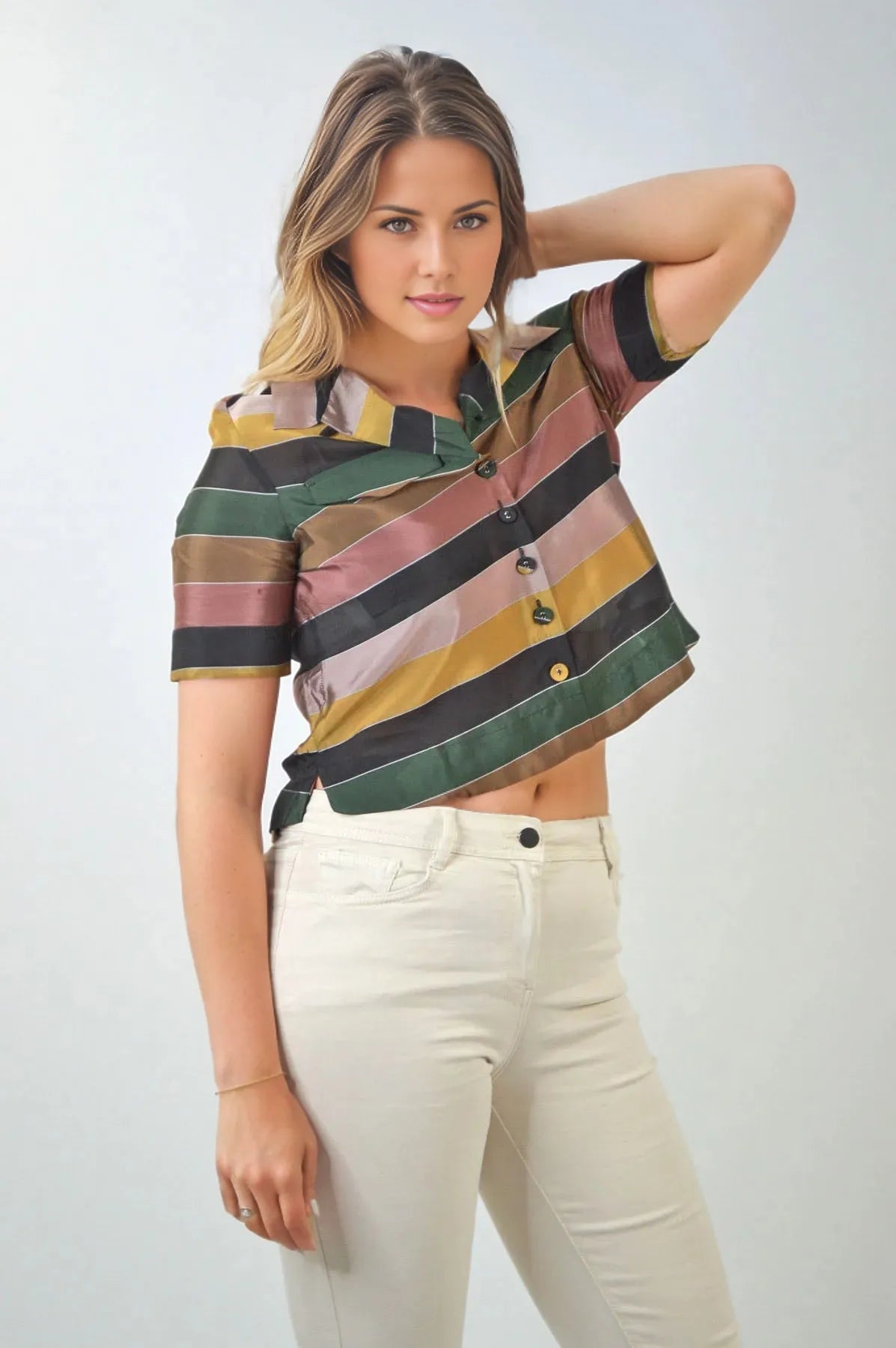 M&S Multicolour Striped Boxy Shirt
