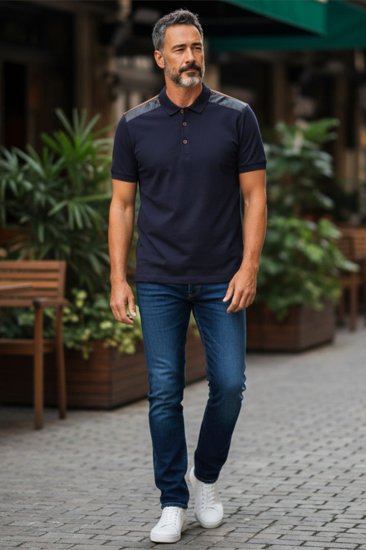 Polo Shirt Contrast Shoulder