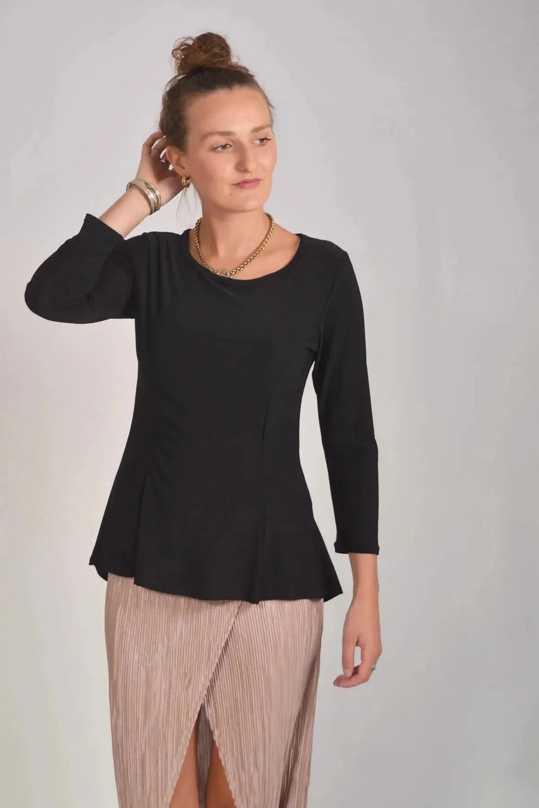 Nougat Jersey Peplum Top 3 4 Sleeve Secret Label