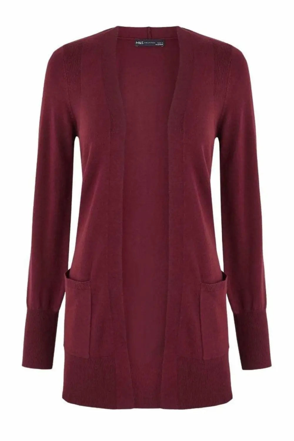 Burgundy longline cardigan online