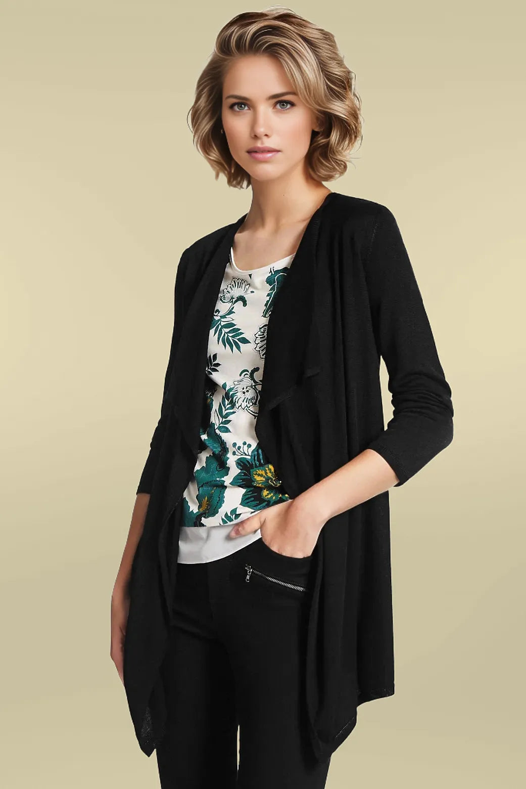 M&S Open Front Waterfall Cardigan