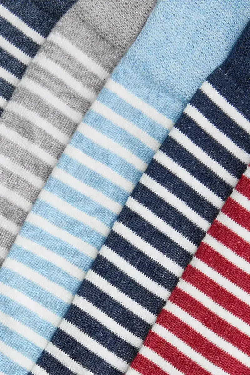 John Lewis Organic Cotton Rich Striped Socks 5 Pack