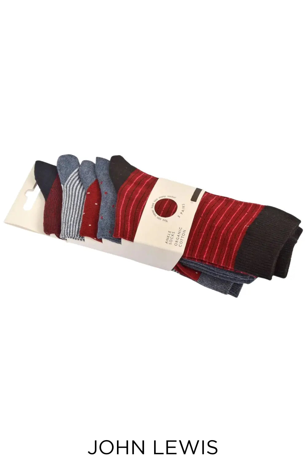 John Lewis Organic Cotton Socks Spot Stripe Mix 5 Pack
