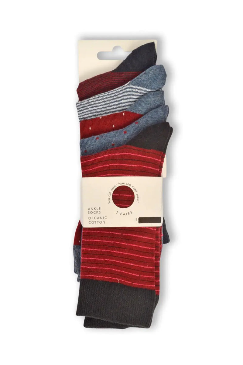 John Lewis Organic Cotton Socks Spot Stripe Mix 5 Pack