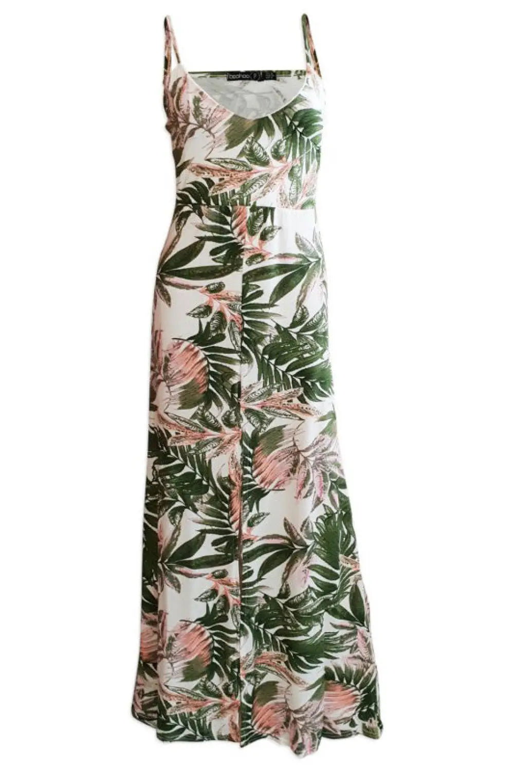 Boohoo Palm Print Jersey Maxi Dress