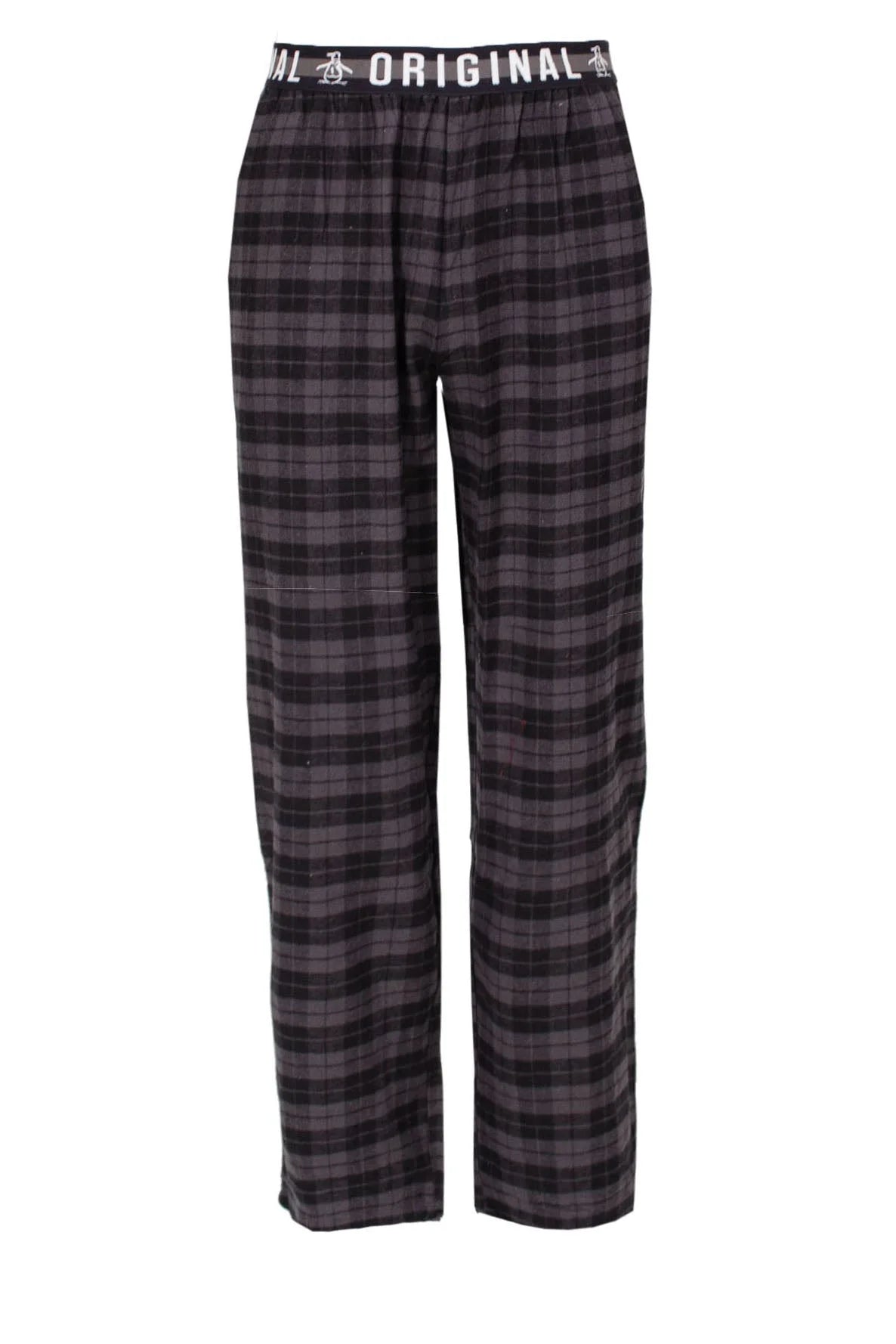 Penguin Cotton Check Pyjama Lounge Pants Black/Grey / M