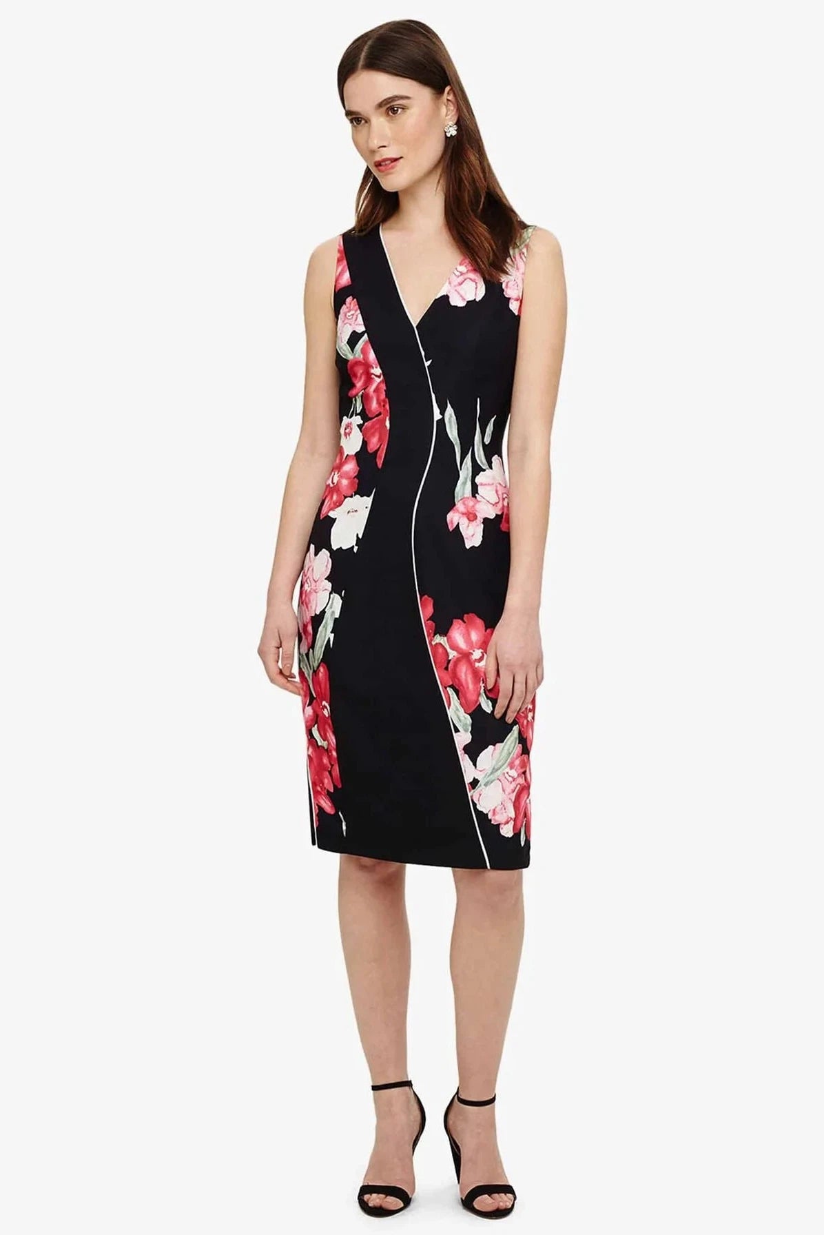 Phase Eight Floral Pencil Dress Deep Navy/Pink / 8