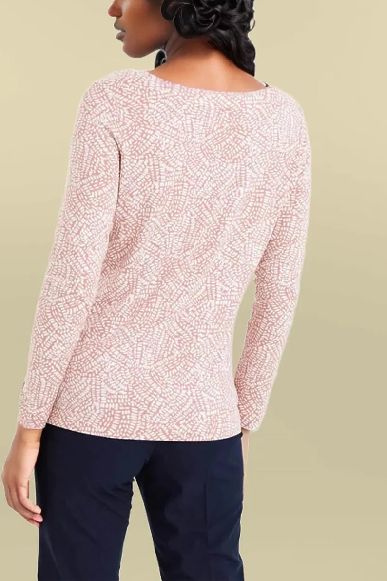 M&S Printed Cowl Neck Long Sleeve Top
