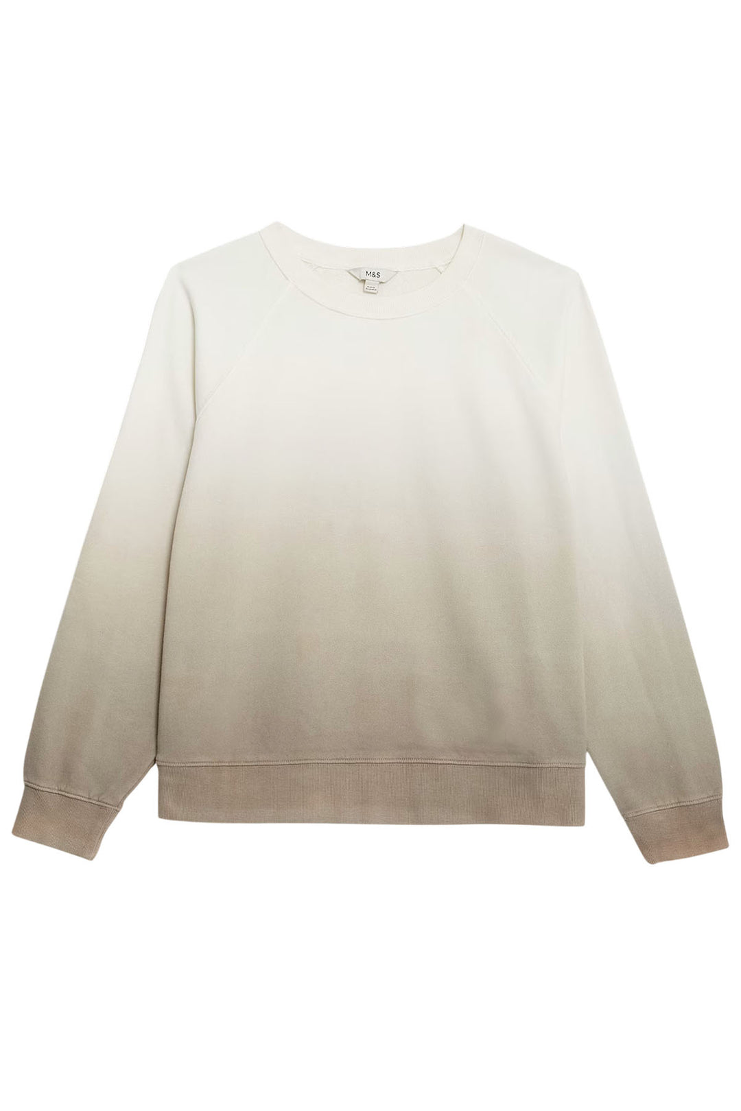 Beige Taupe Pure Cotton Ombre Sweatshirt