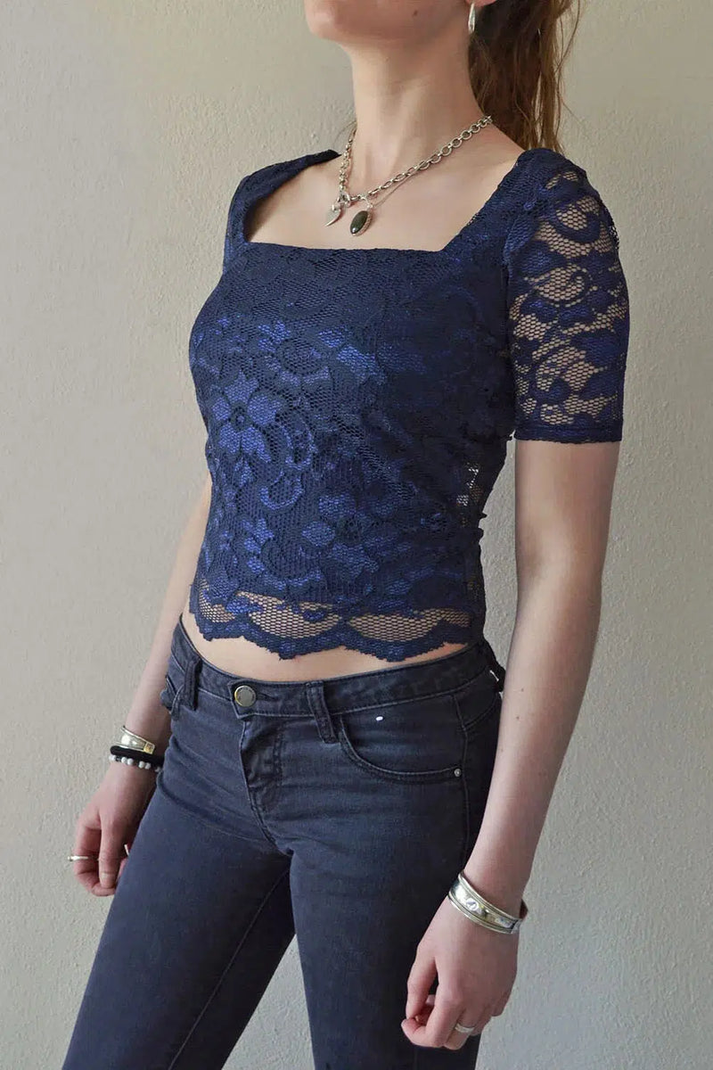 River Island Lace Short Sleeve Top