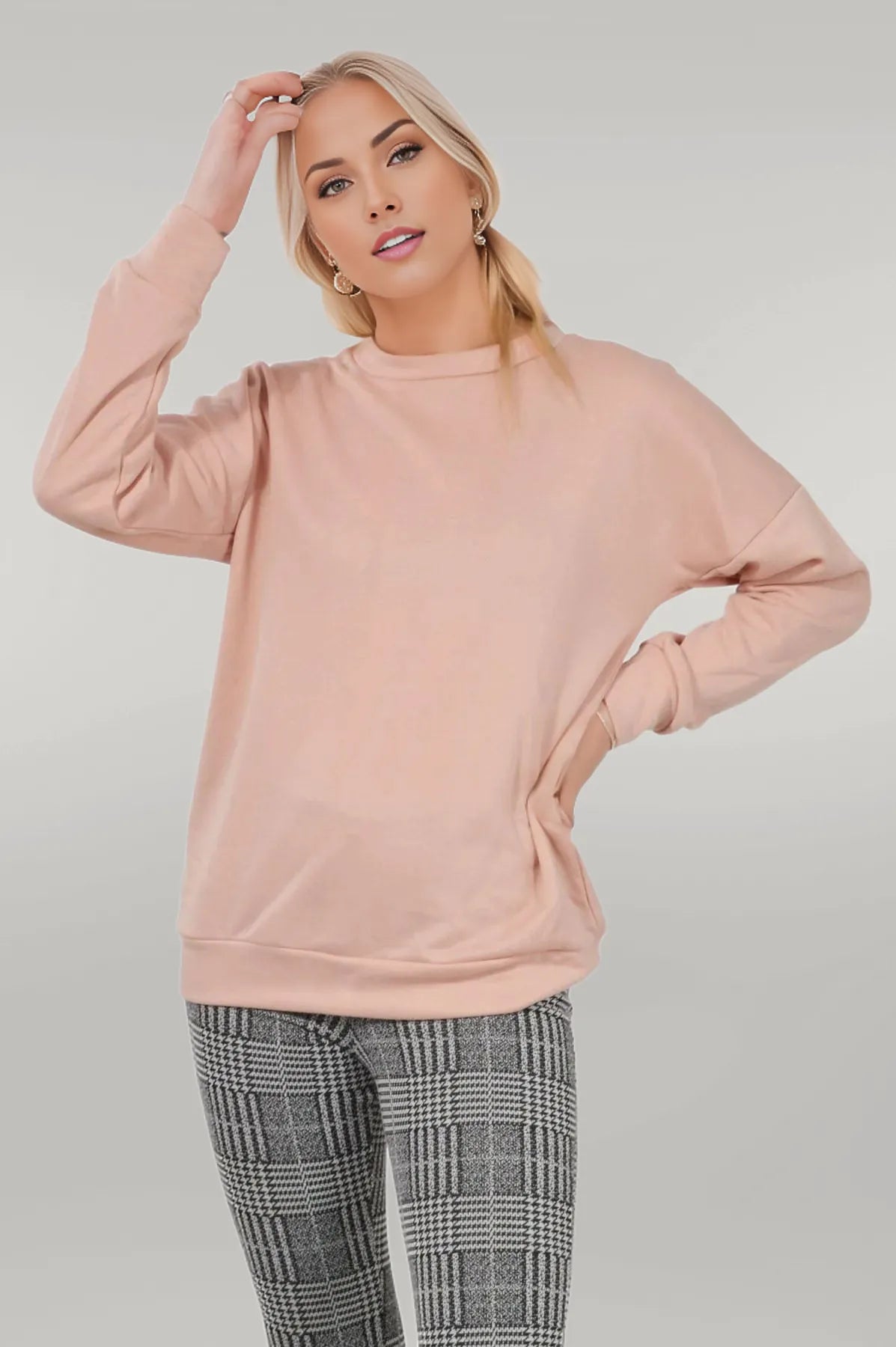 Roman Originals Sweatshirt Lounge Top Pale Pink / S