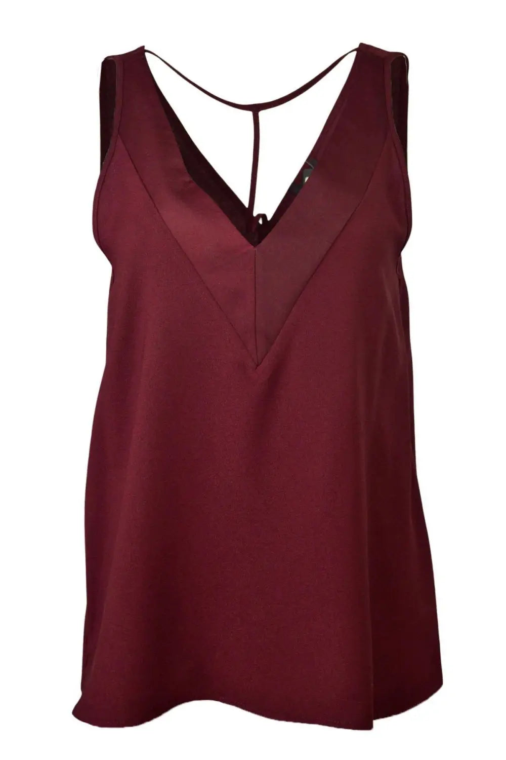 Satin V Neck Swing Top