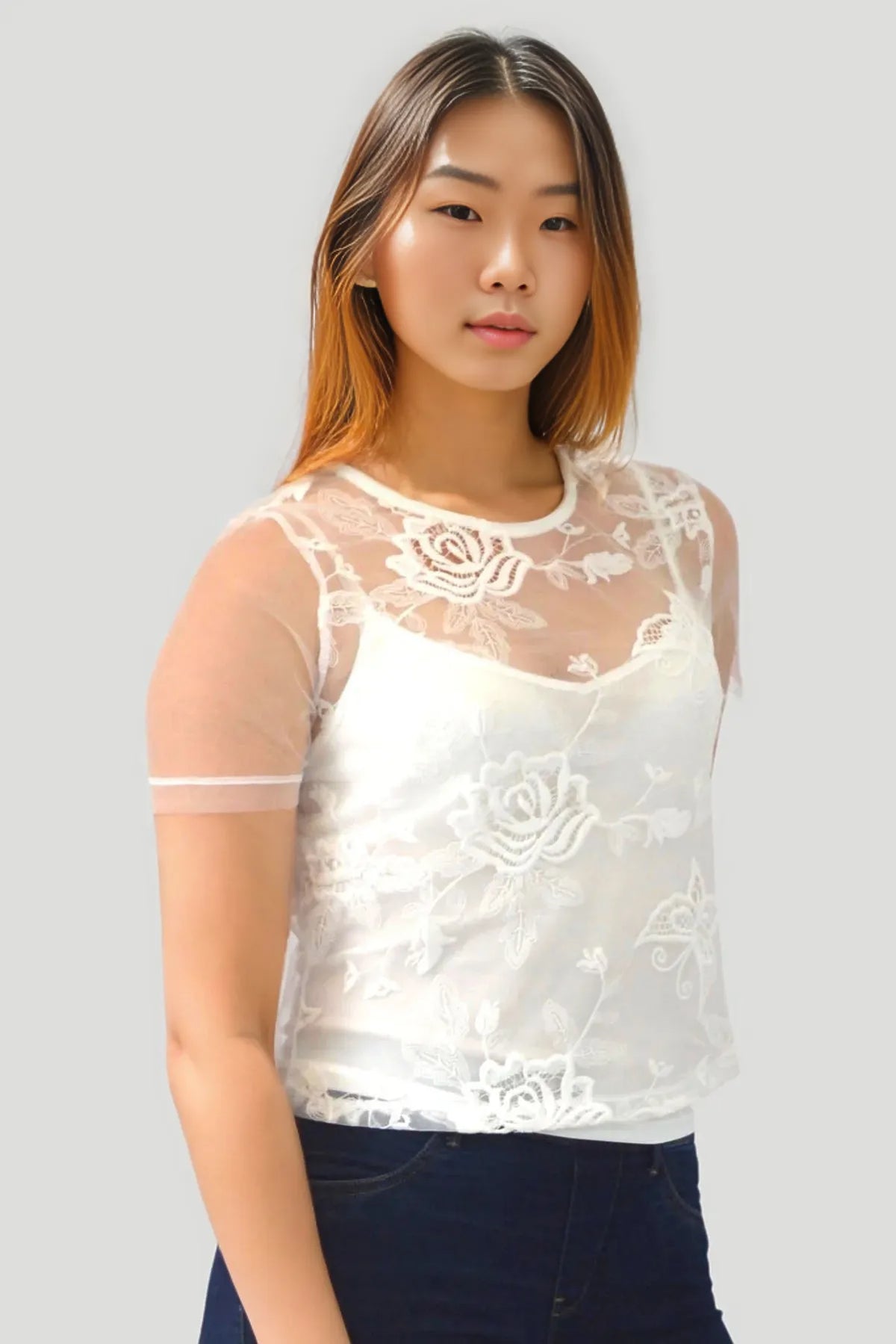 Secret Label Embroidered Layered Top White / 6