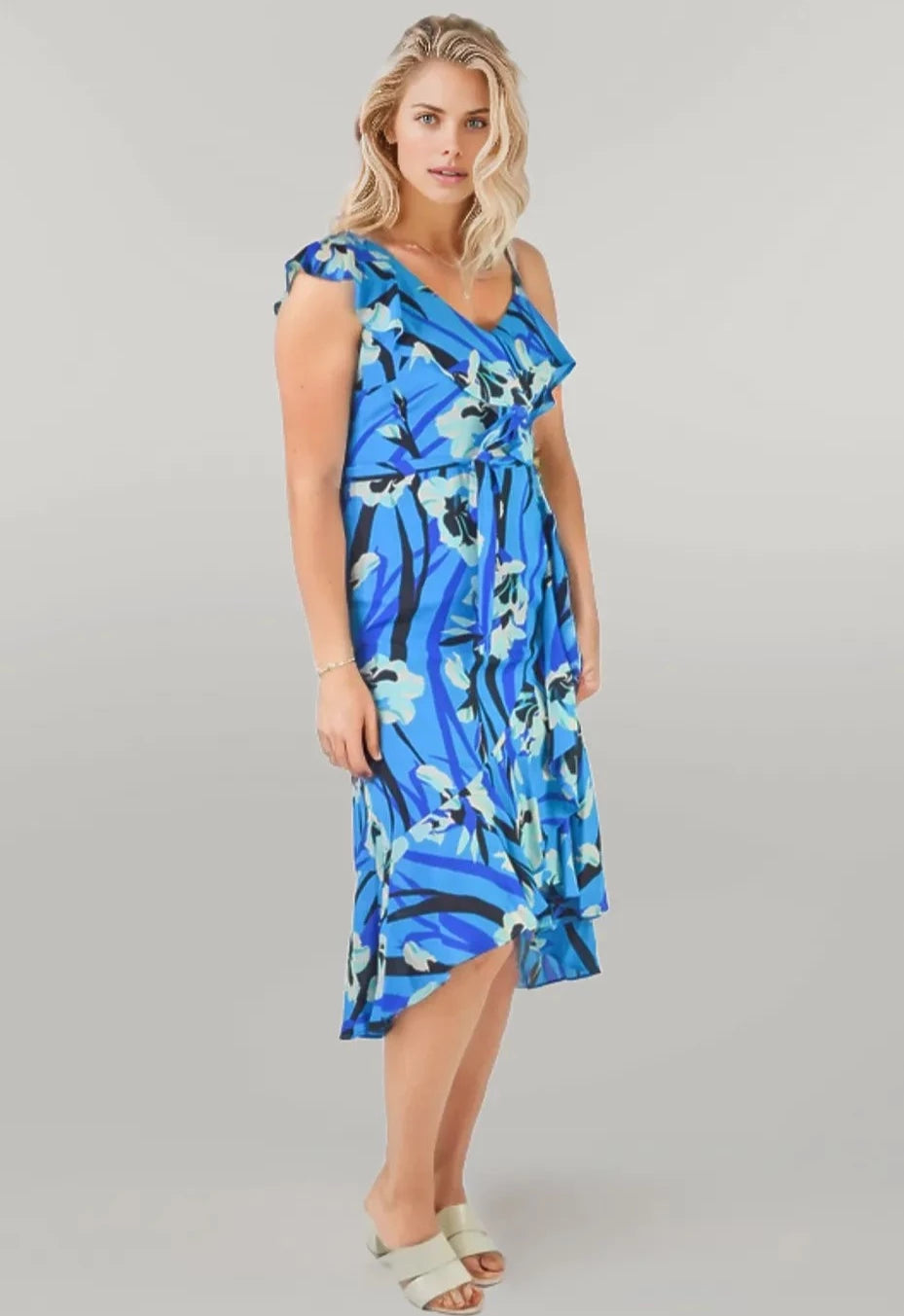 Secret Label Floral Strappy Dress Blue 6