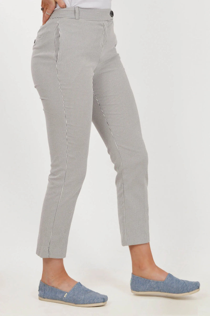 Secret Label Grey Stripe Crop Trousers