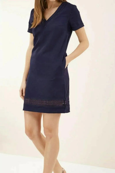 V Neck Linen Tunic Dress – Secret Label