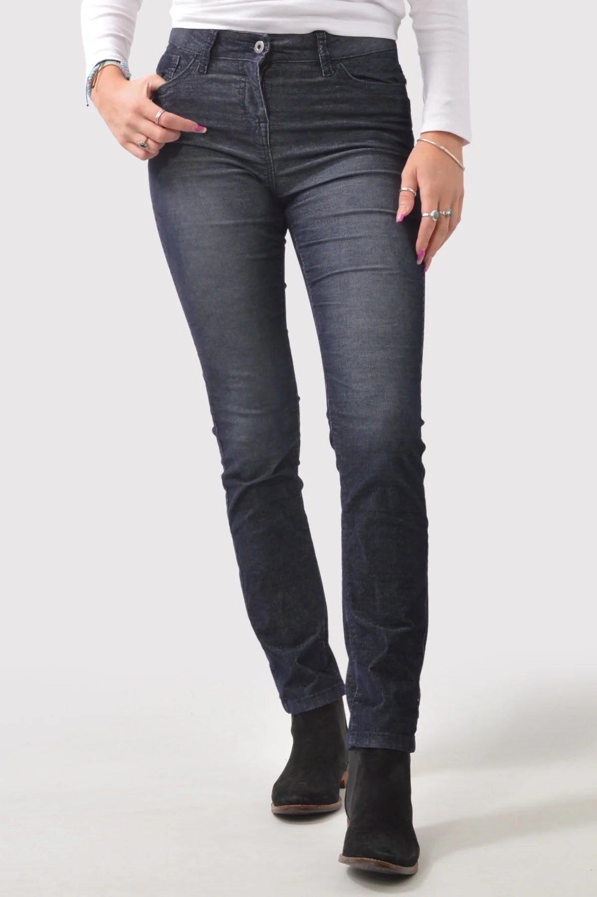 Secret Label Needlecord Slim Leg Jeans Charcoal / 6 / Reg