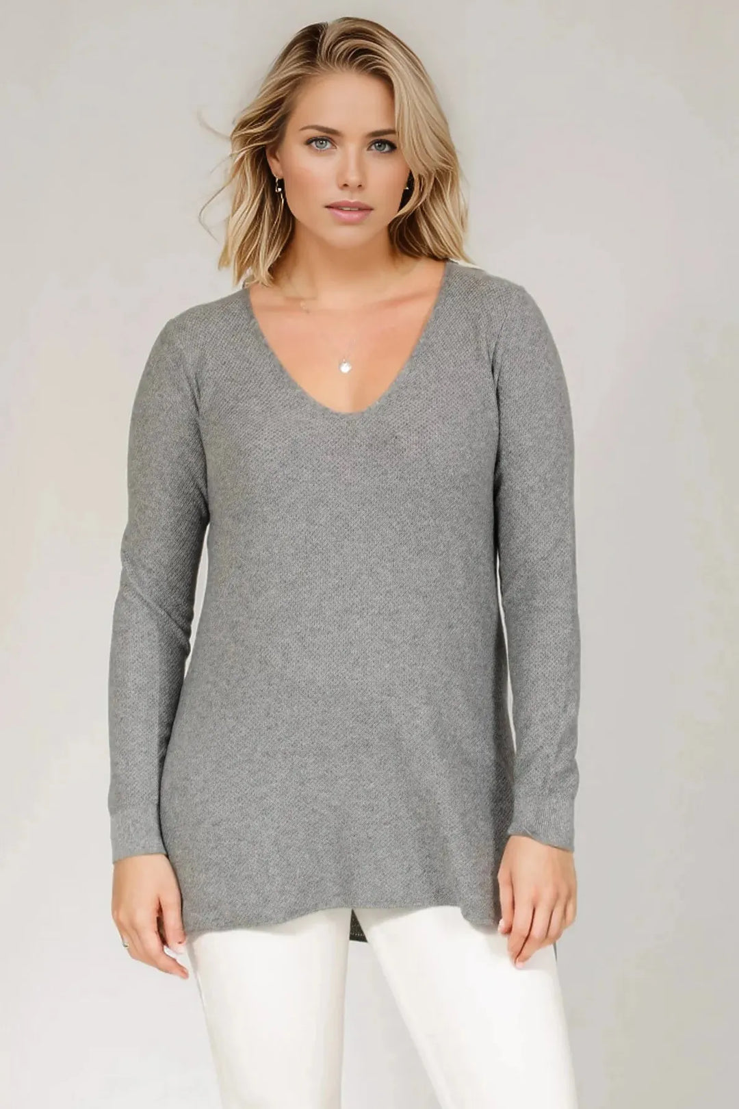 Textured Knit V Neck Jumper – Secret Label - Main Image