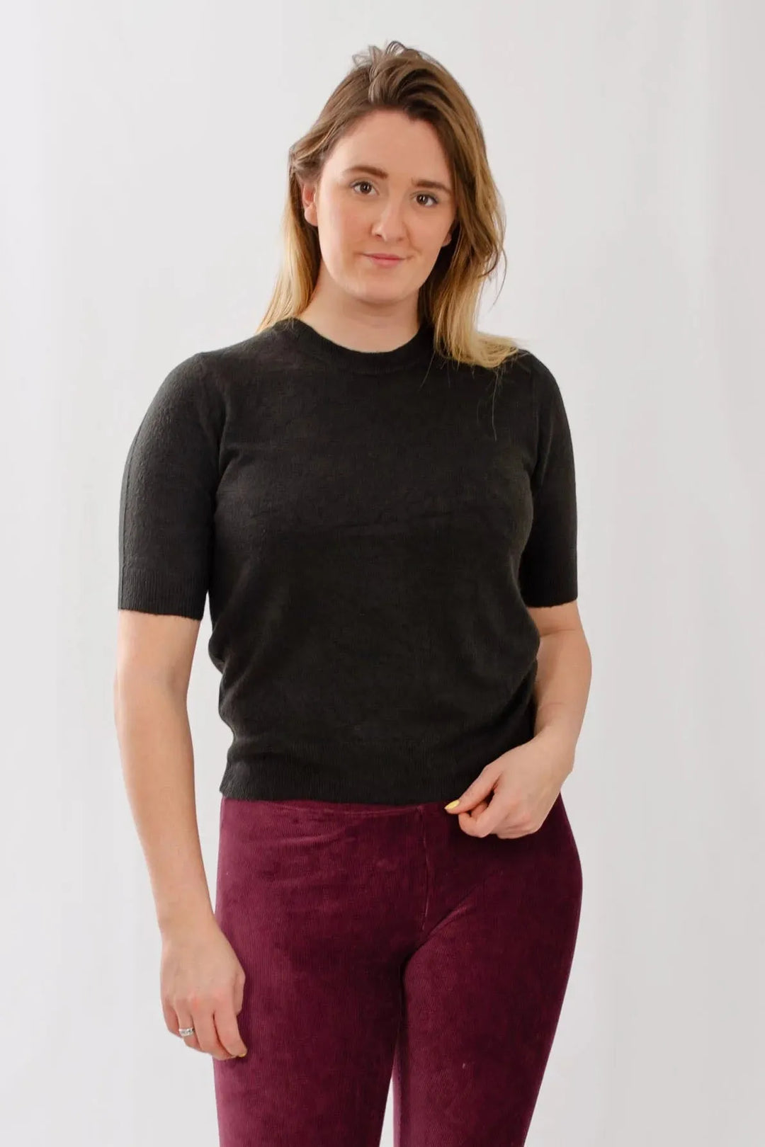 Short sleeve Cashmilon crew neck jumper – Secret Label
