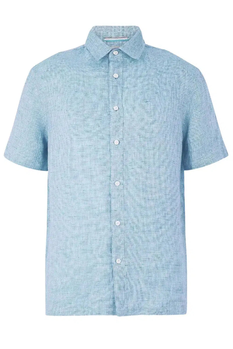 M&S Blue Harbour Short Sleeve Linen Shirt