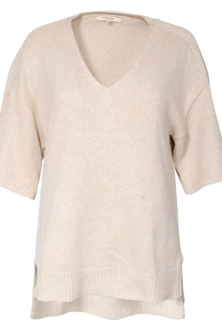 Short Sleeve V Neck Slouch Knit Top-Secret Label