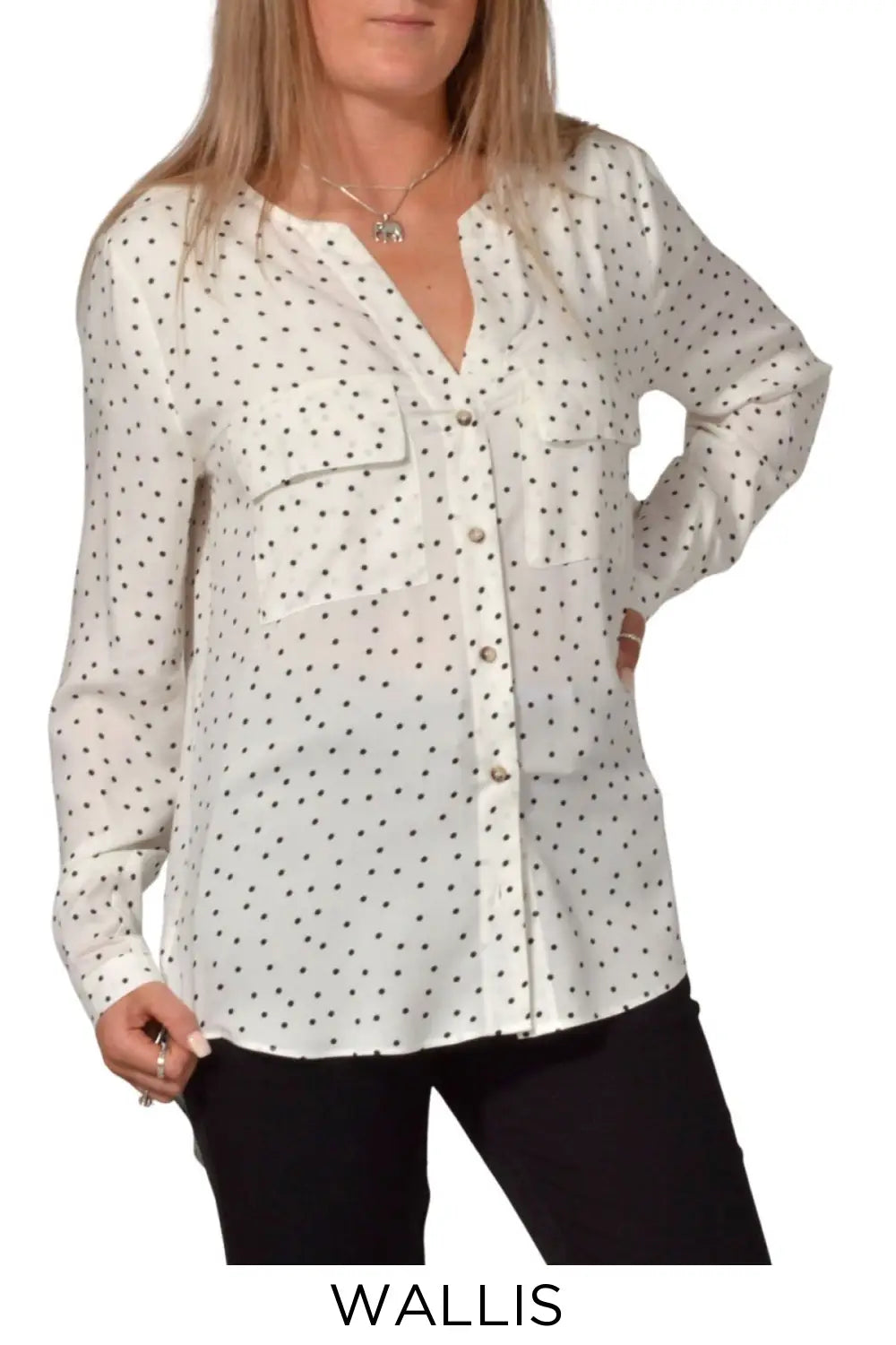 Wallis Silky Patterned Pocket Shirt