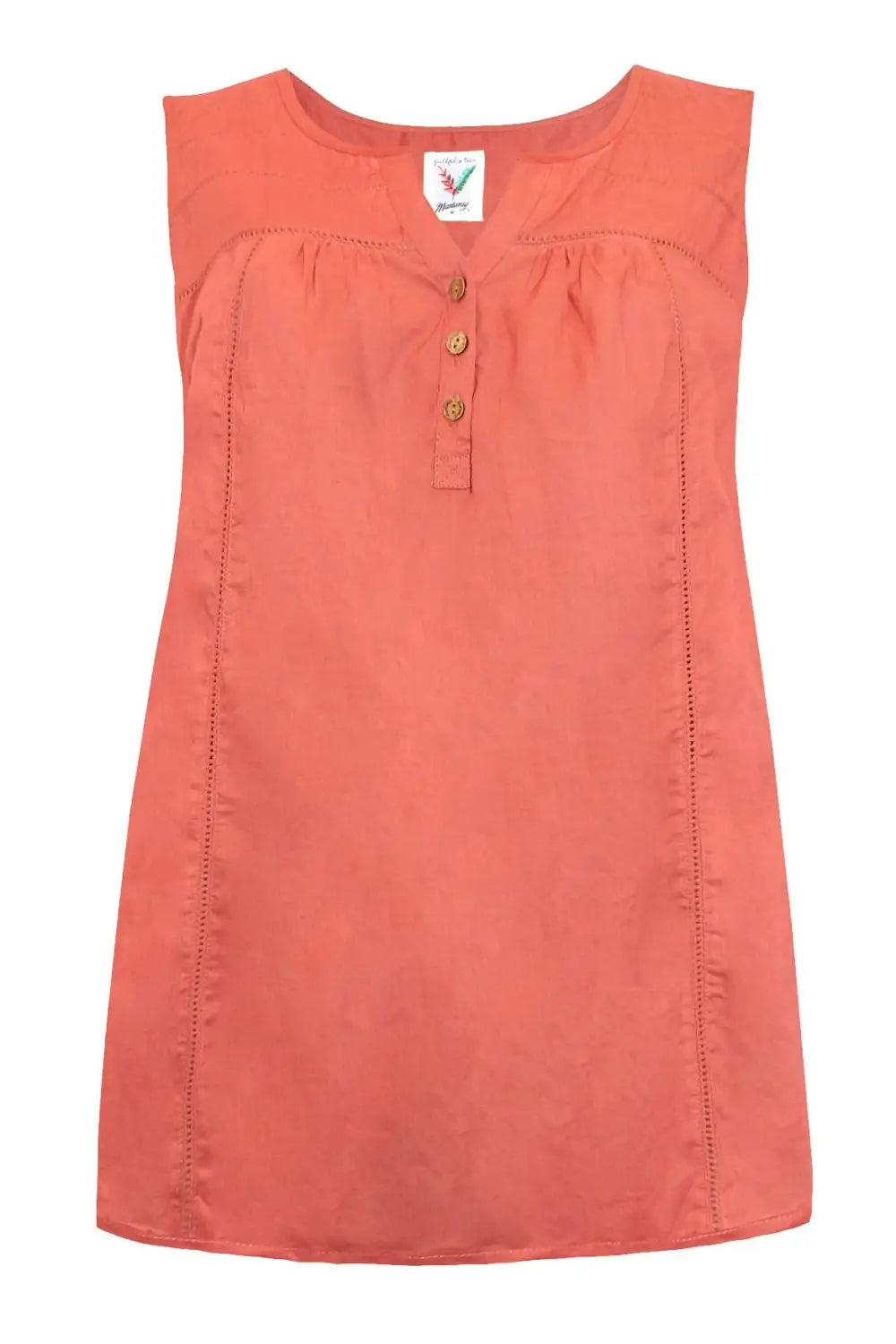 Mantaray Sleeveless Light Cotton Blouse Coral / 18